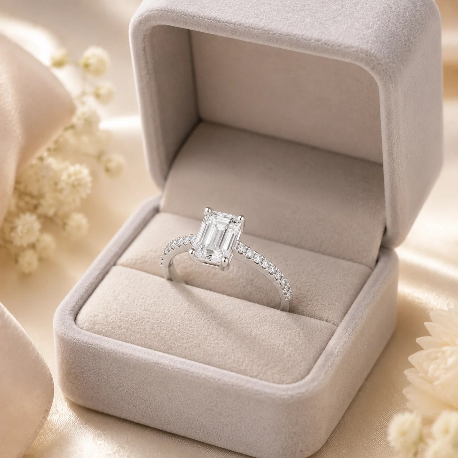 Grace Micro pavé Eternity Lab Diamond Ring - White