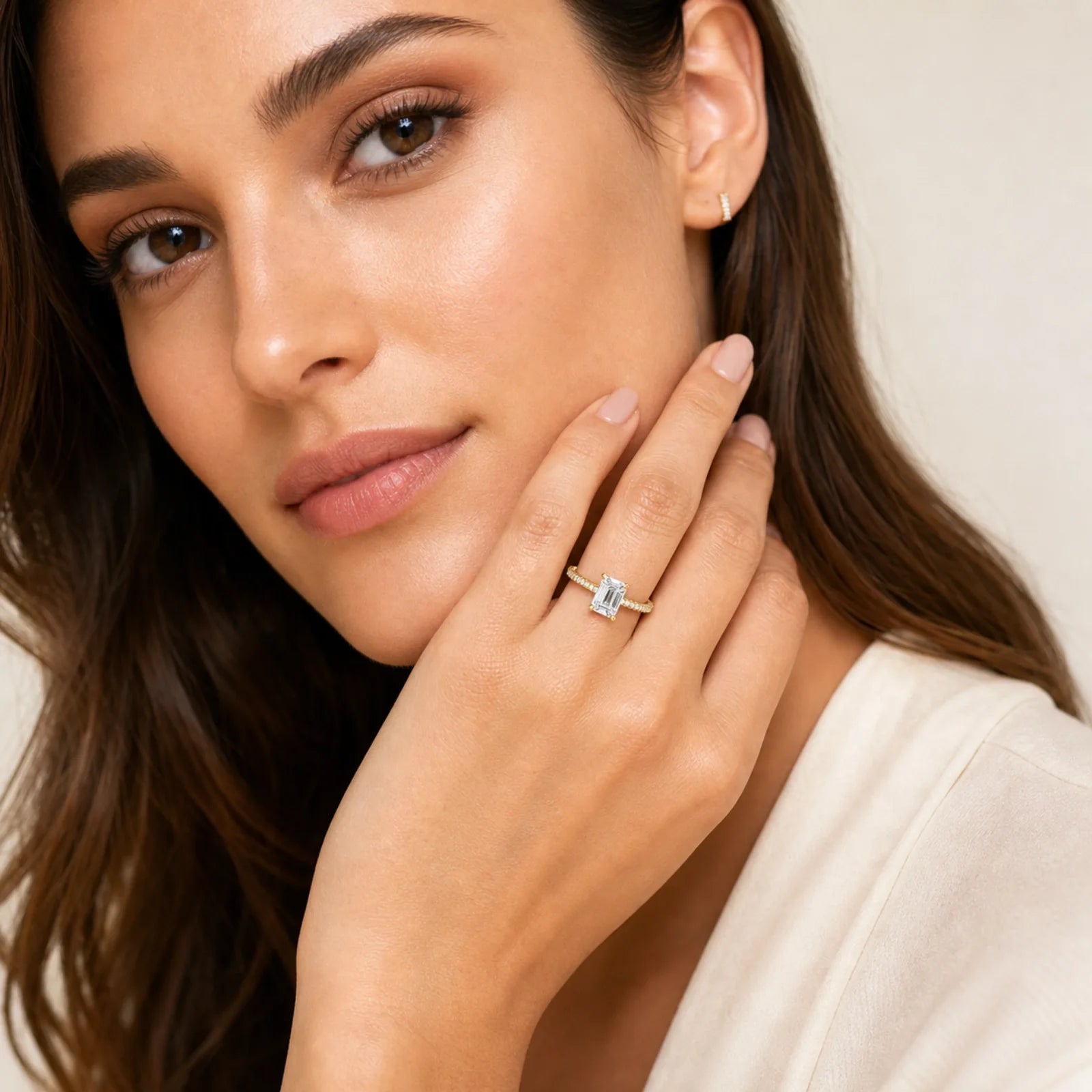 Grace Micro pavé Eternity Lab Diamond Ring - Yellow