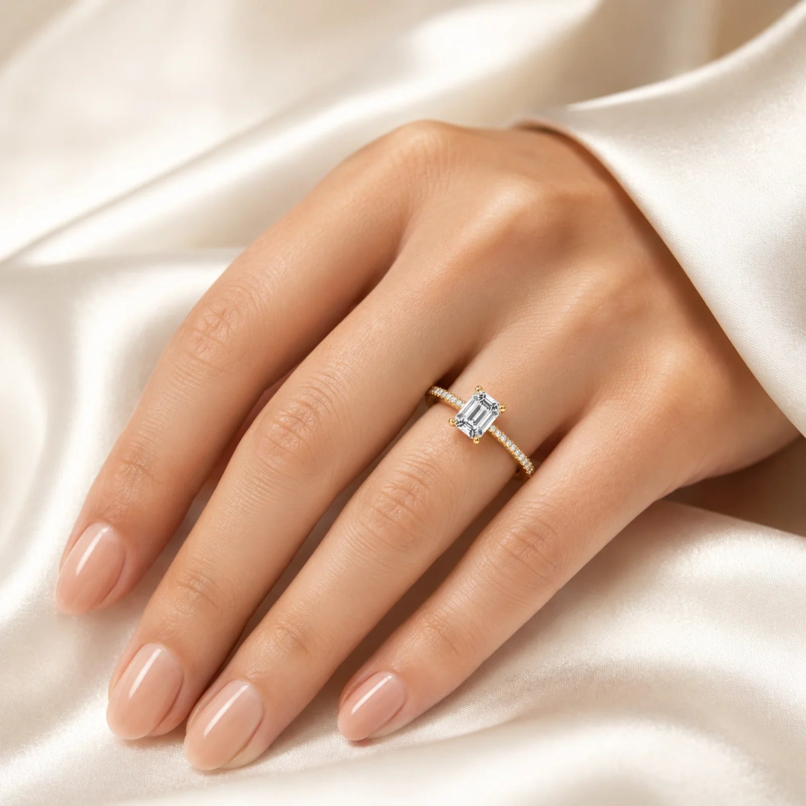 Grace Micro pavé Eternity Lab Diamond Ring - Yellow