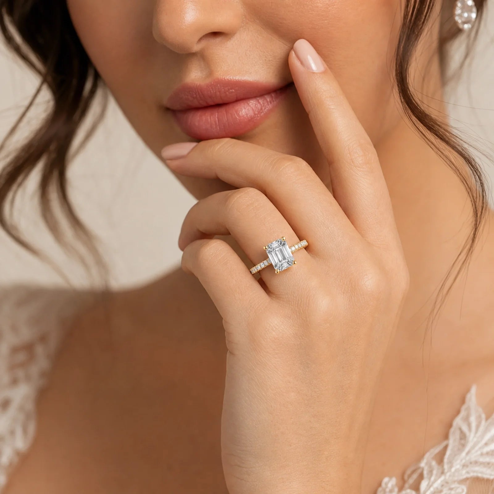 Grace Micro pavé Eternity Lab Diamond Ring - Yellow