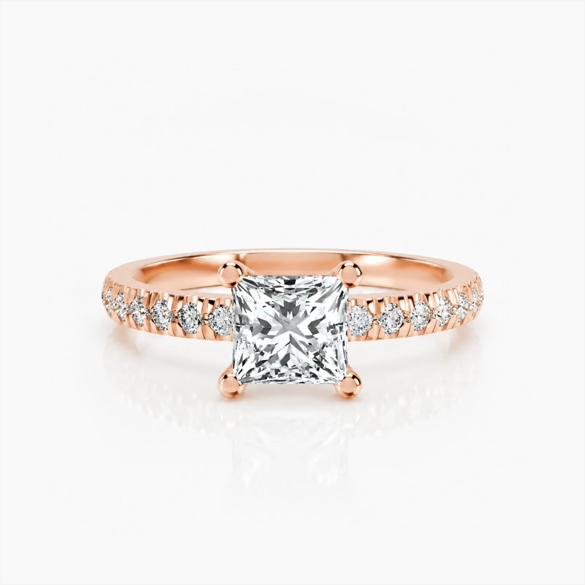 Grace Micro pavé Eternity Lab Diamond Ring - Rose