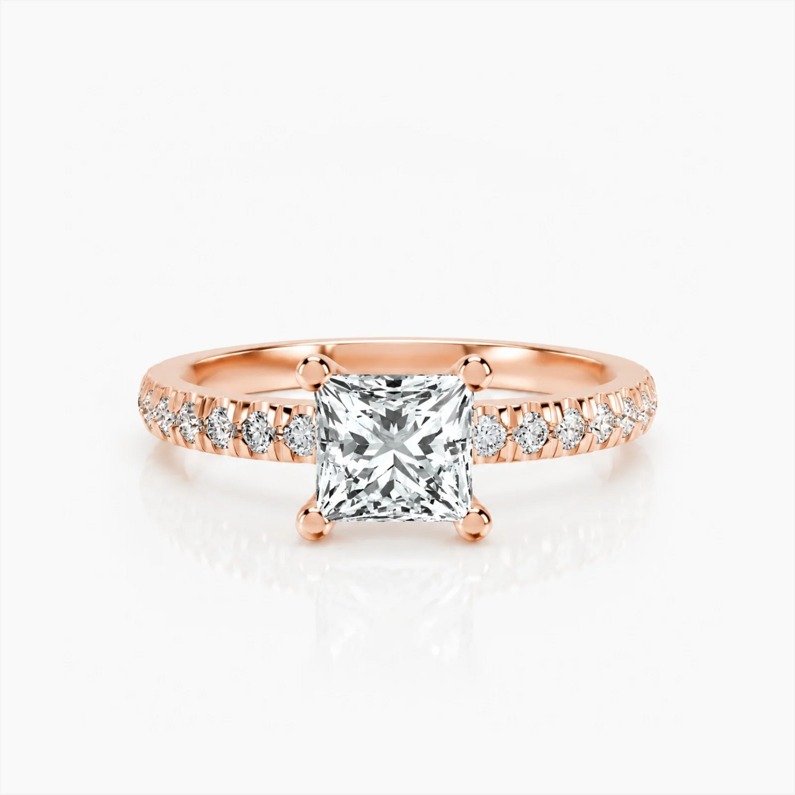 Grace Micro pavé Eternity Lab Diamond Ring - Rose