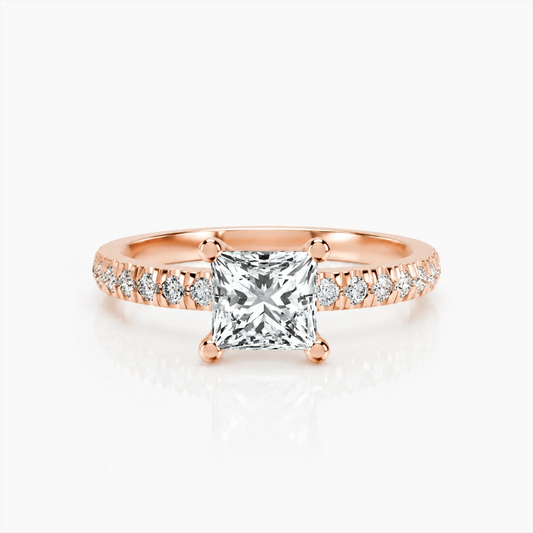 Grace Micro pavé Eternity Lab Diamond Ring - Rose