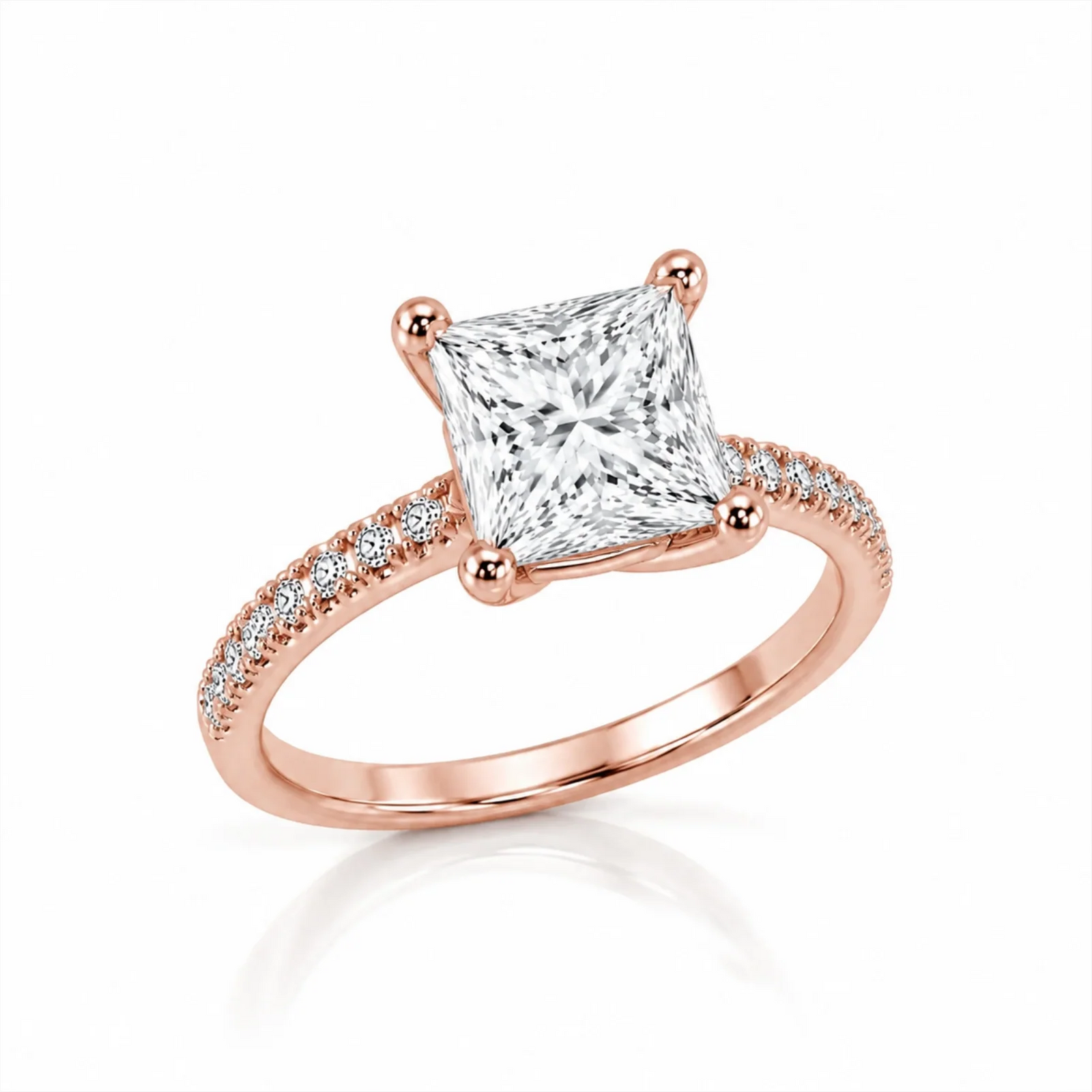 Grace Micro pavé Eternity Lab Diamond Ring - Rose