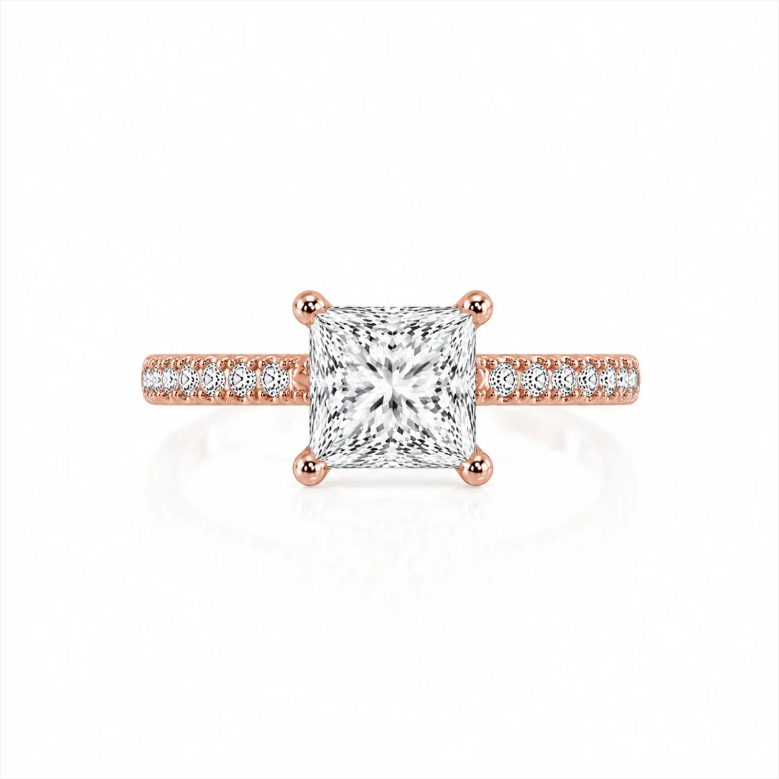 Grace Micro pavé Eternity Lab Diamond Ring - Rose