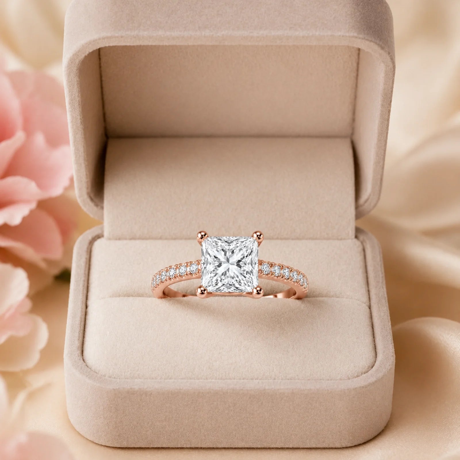 Grace Micro pavé Eternity Lab Diamond Ring - Rose
