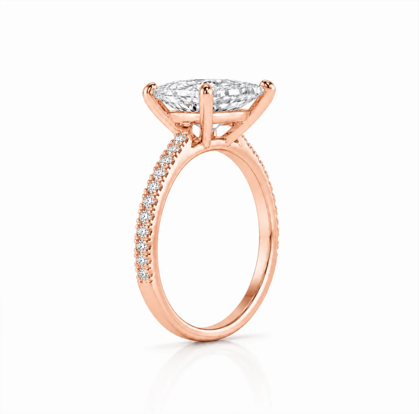 Grace Micro pavé Eternity Lab Diamond Ring - Rose