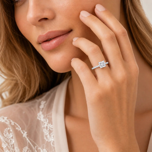 Grace Micro pavé Eternity Lab Diamond Ring - White