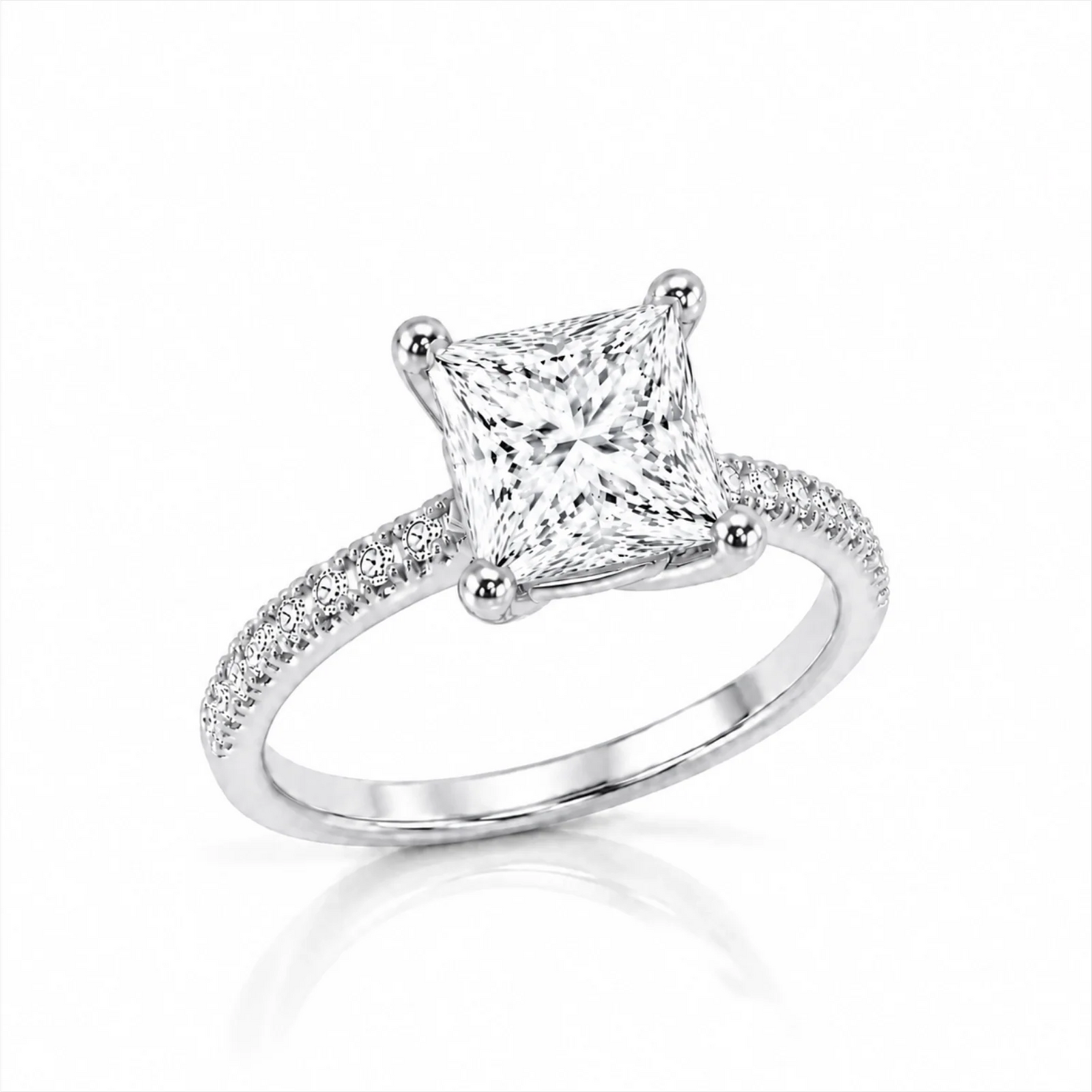 Grace Micro pavé Eternity Lab Diamond Ring - White