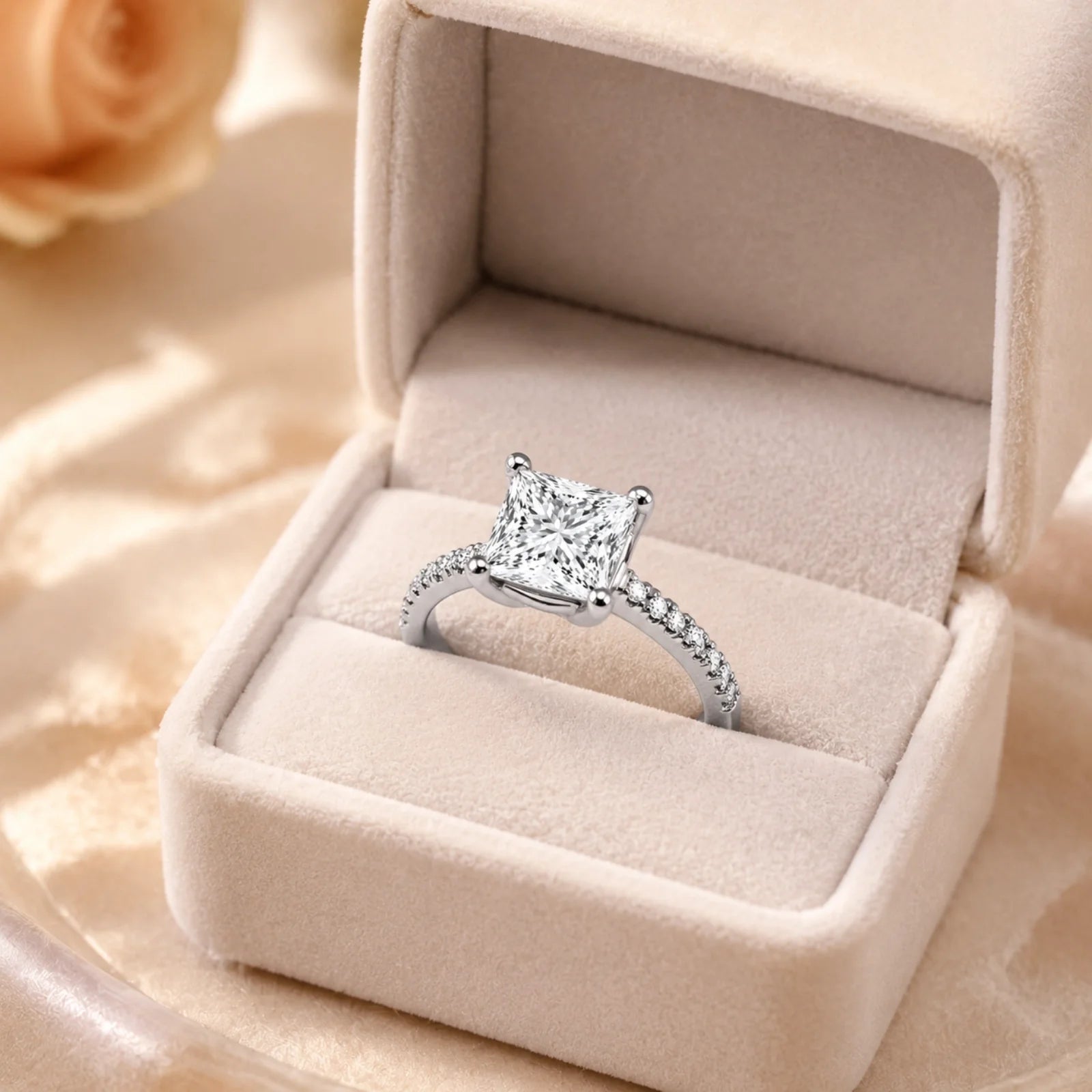Grace Micro pavé Eternity Lab Diamond Ring - White