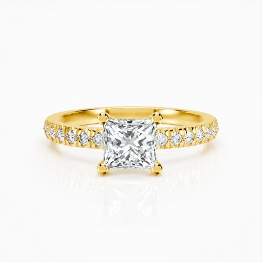 Grace Micro pavé Eternity Lab Diamond Ring - Yellow