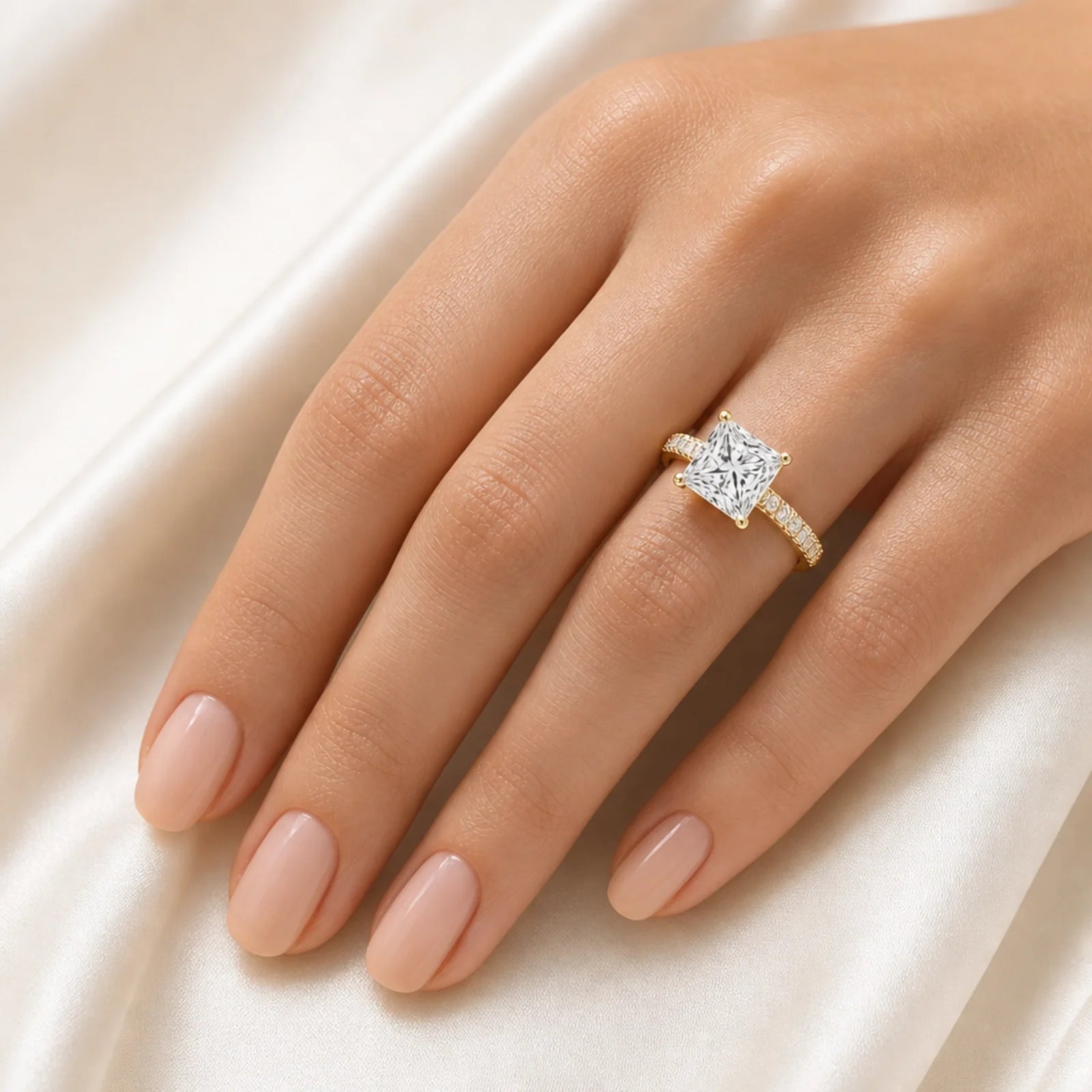 Grace Micro pavé Eternity Lab Diamond Ring - Yellow