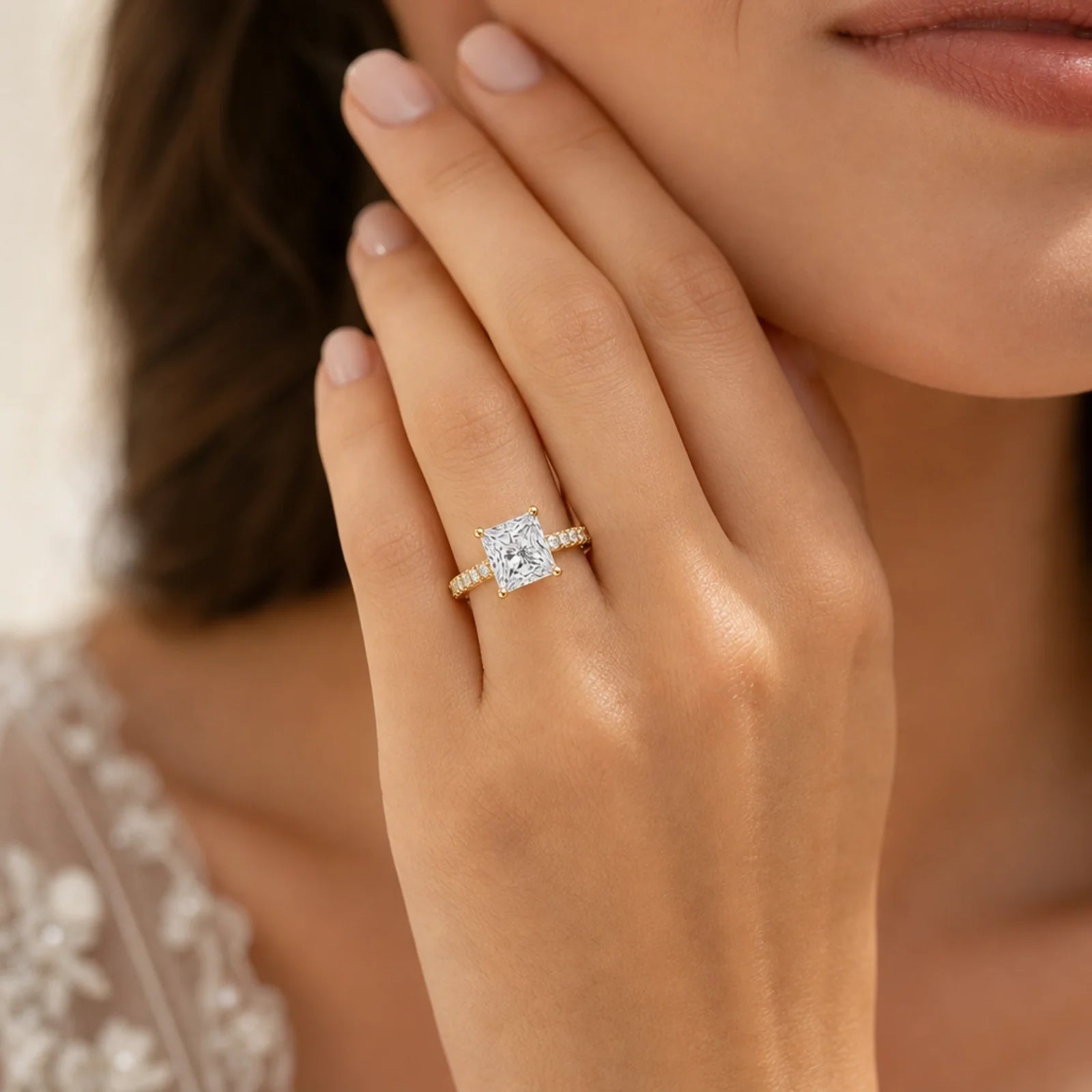 Grace Micro pavé Eternity Lab Diamond Ring - Yellow