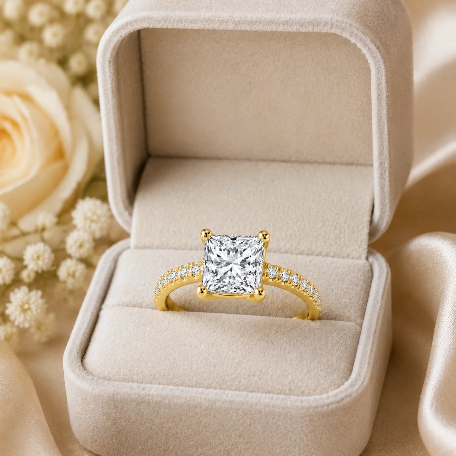 Grace Micro pavé Eternity Lab Diamond Ring - Yellow