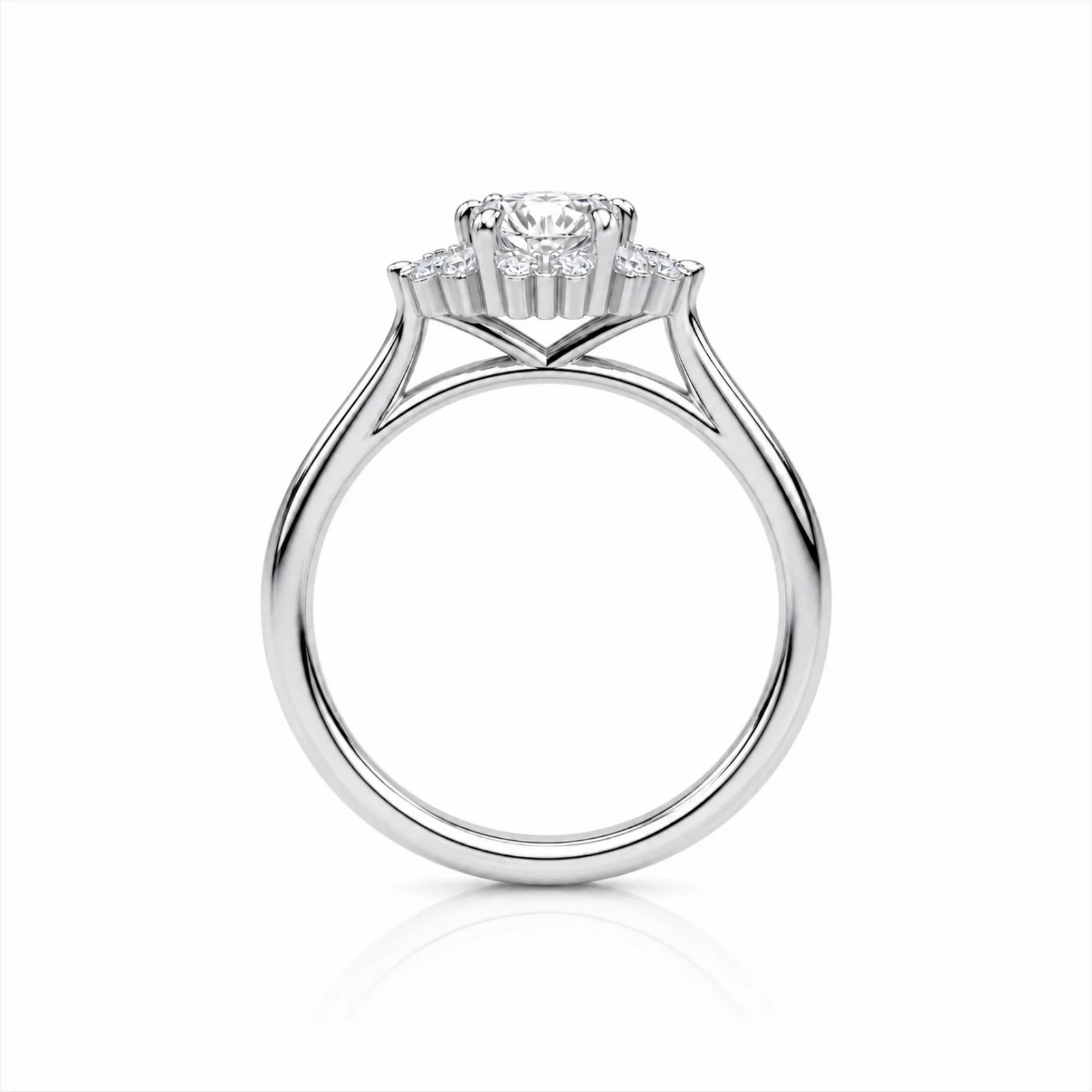 Round Halo Lab-Grown Diamond Engagement Ring - White