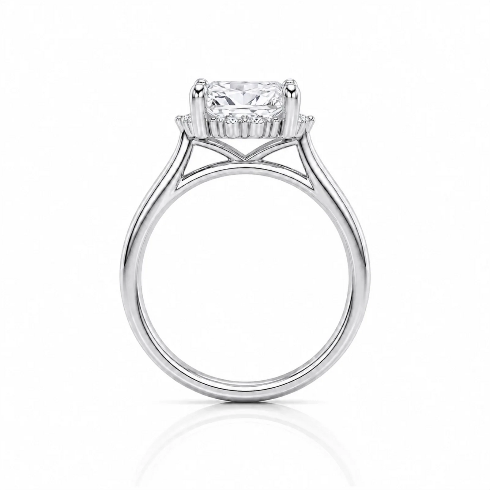 Princess Halo Lab-Grown Diamond Engagement Ring - White