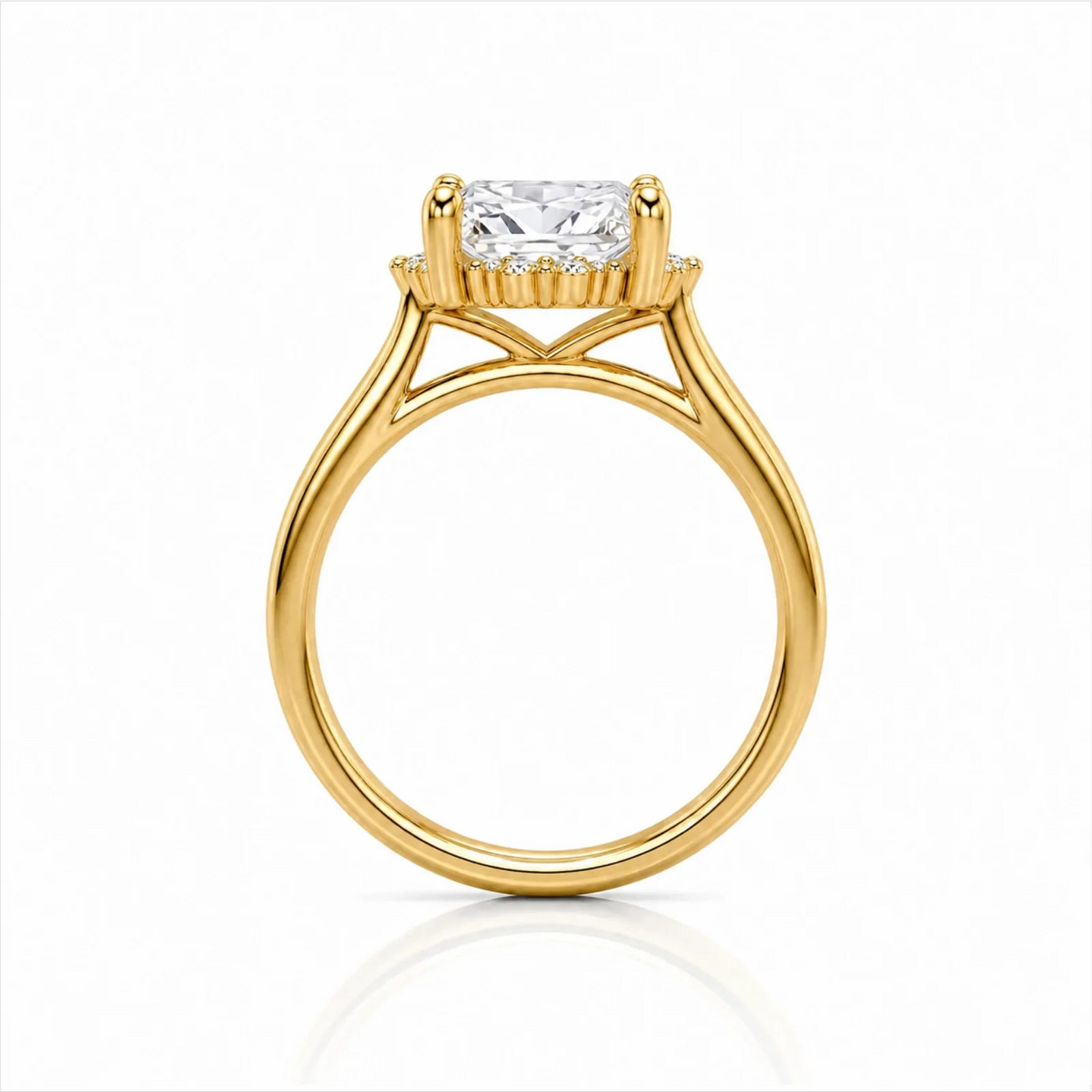 Princess Halo Lab-Grown Diamond Engagement Ring - Yellow