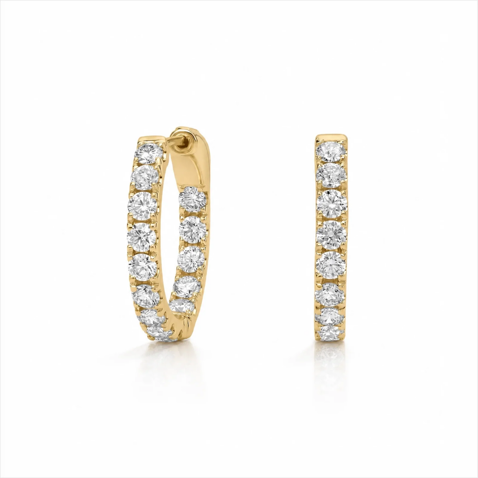 Inside-Out Round Lab-Grown Diamond Hoop Earrings - Yellow