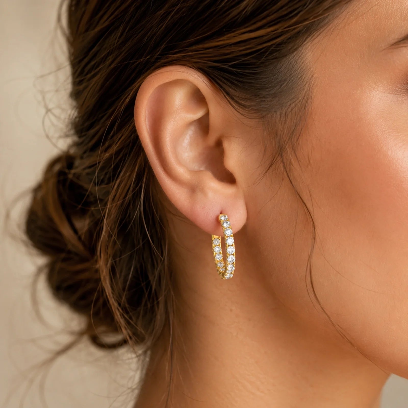Inside-Out Round Lab-Grown Diamond Hoop Earrings - Yellow