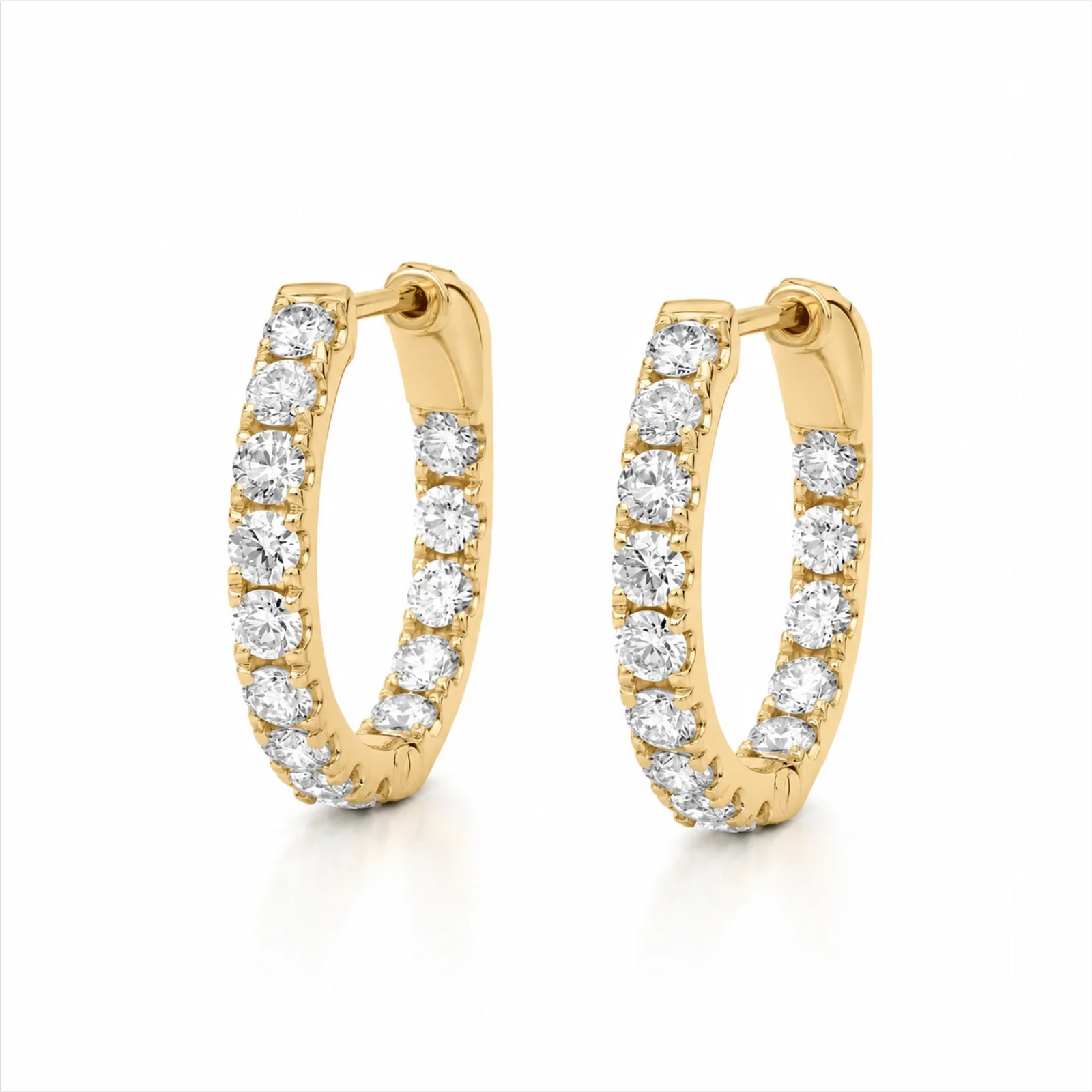 Inside-Out Round Lab-Grown Diamond Hoop Earrings - Yellow