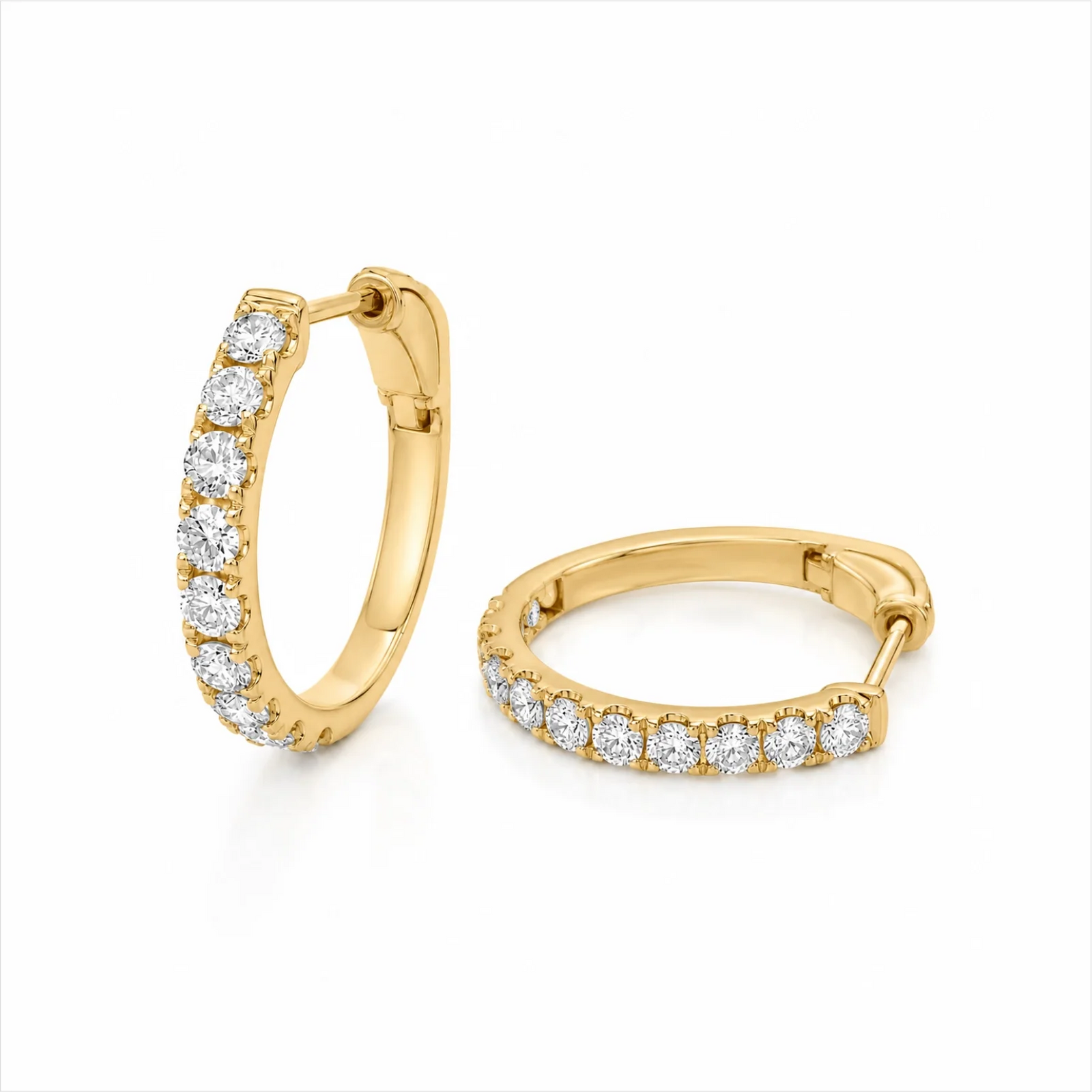 Inside-Out Round Lab-Grown Diamond Hoop Earrings - Yellow