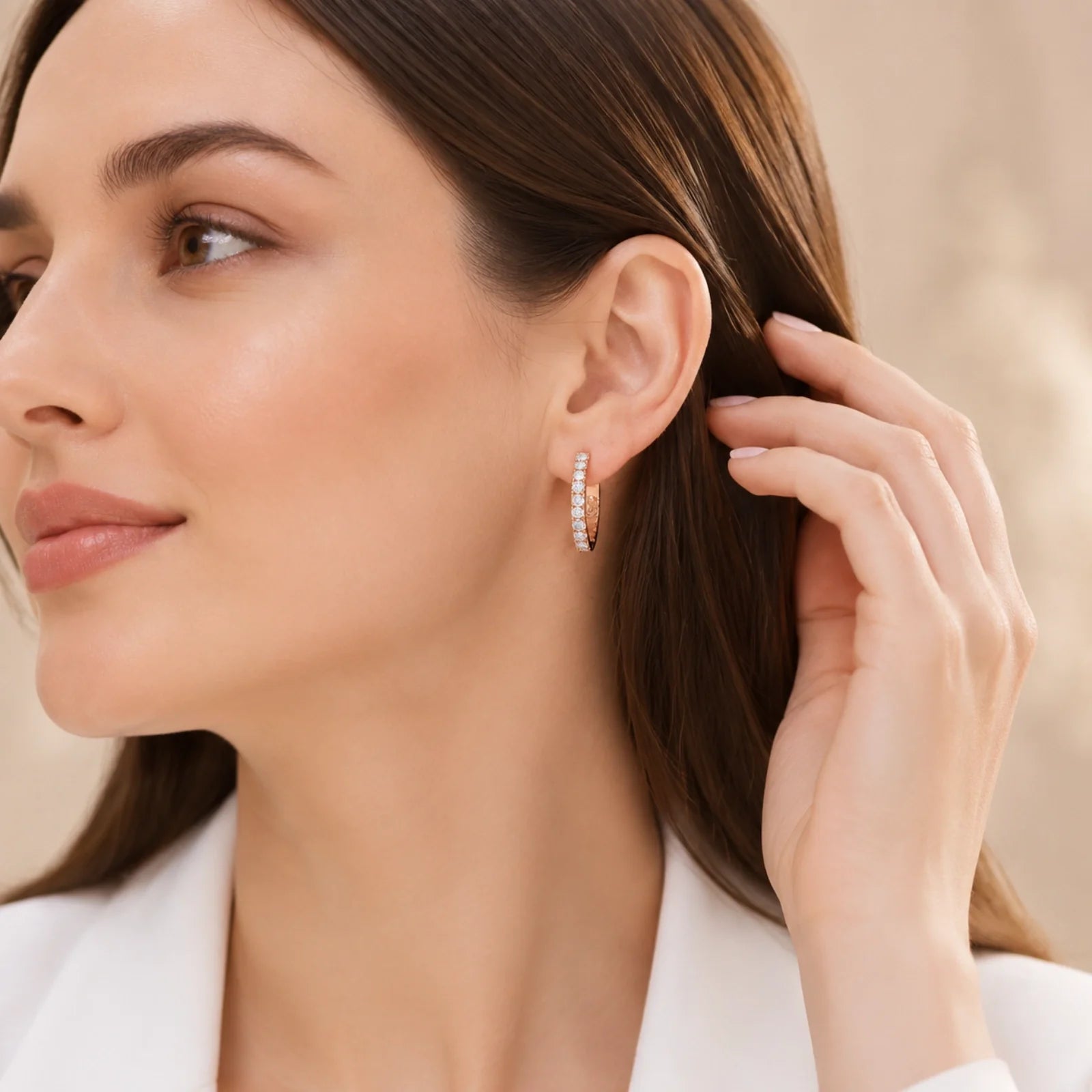 Inside-Out Round Lab-Grown Diamond Hoop Earrings - Yellow