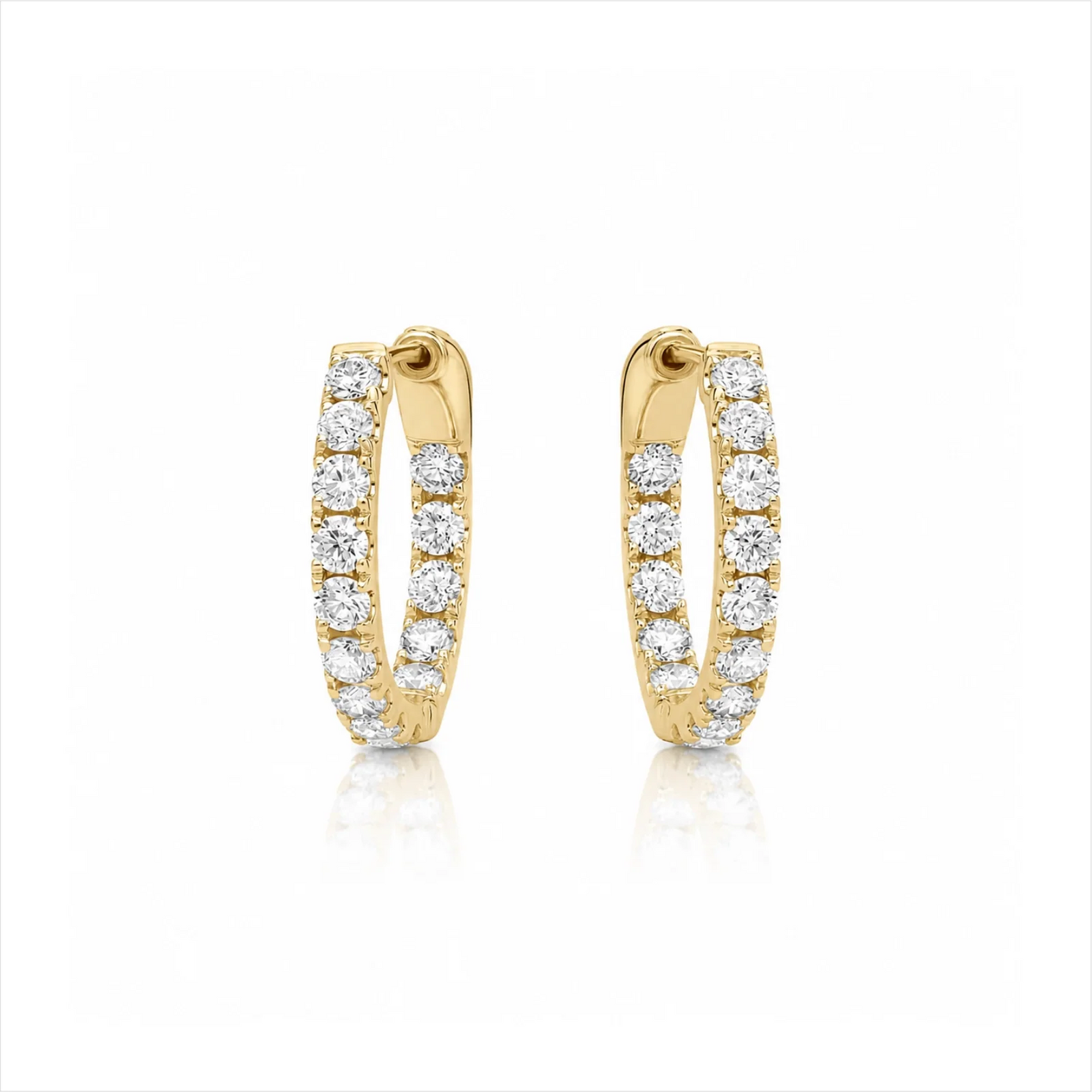 Inside-Out Round Lab-Grown Diamond Hoop Earrings - Yellow