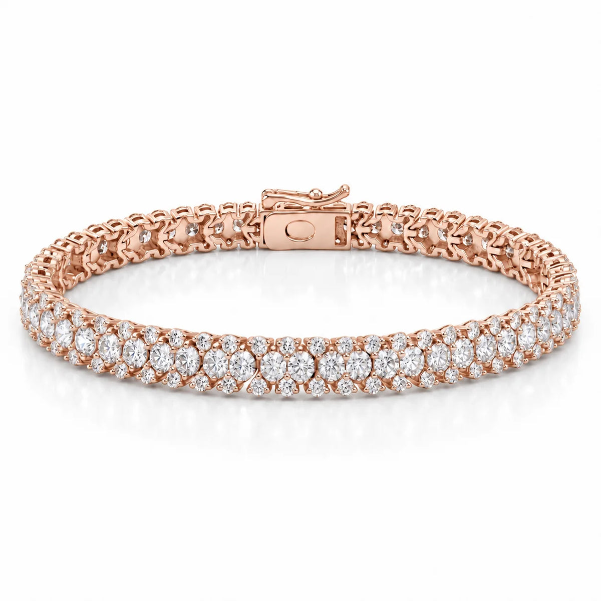 Royal Garland Lab-Grown Diamond Tennis Bracelet in 18K White Gold - Rose Gold