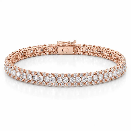 Royal Garland Lab-Grown Diamond Tennis Bracelet in 18K White Gold - Rose Gold