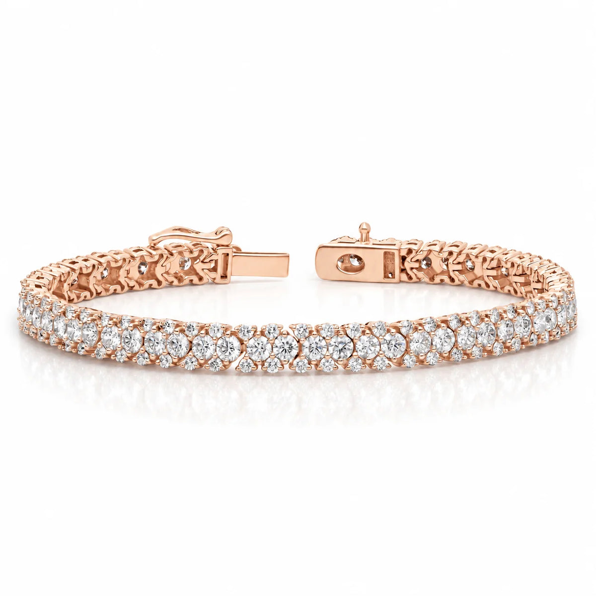Royal Garland Lab-Grown Diamond Tennis Bracelet in 18K White Gold - Rose Gold