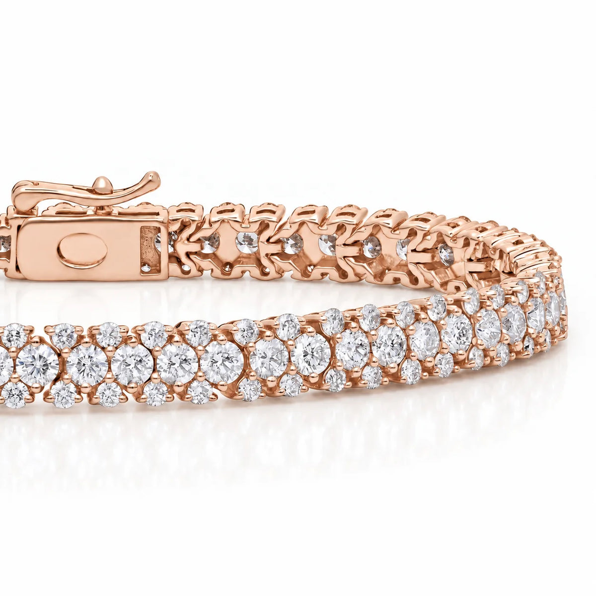 Royal Garland Lab-Grown Diamond Tennis Bracelet in 18K White Gold - Rose Gold