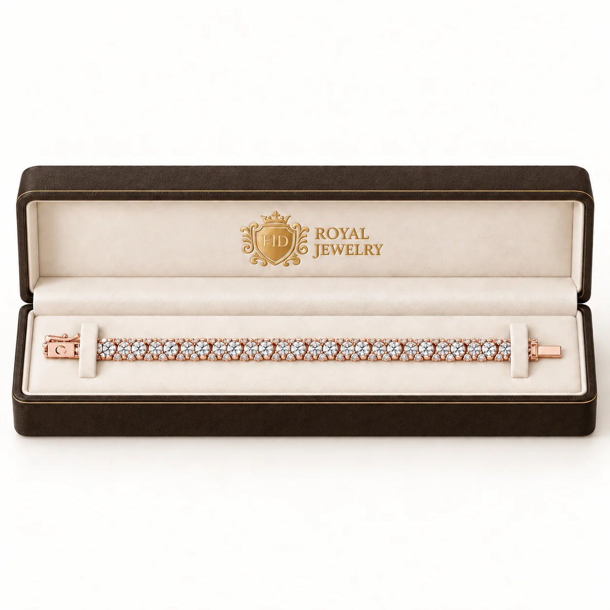 Royal Garland Lab-Grown Diamond Tennis Bracelet in 18K White Gold - Rose Gold