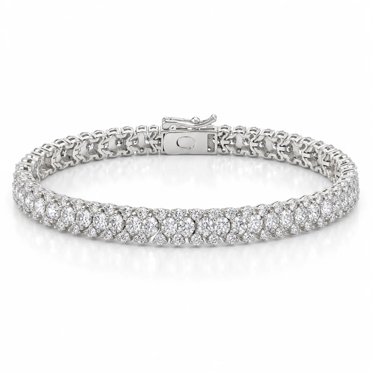 Royal Garland Lab-Grown Diamond Tennis Bracelet in 18K White Gold - White Gold