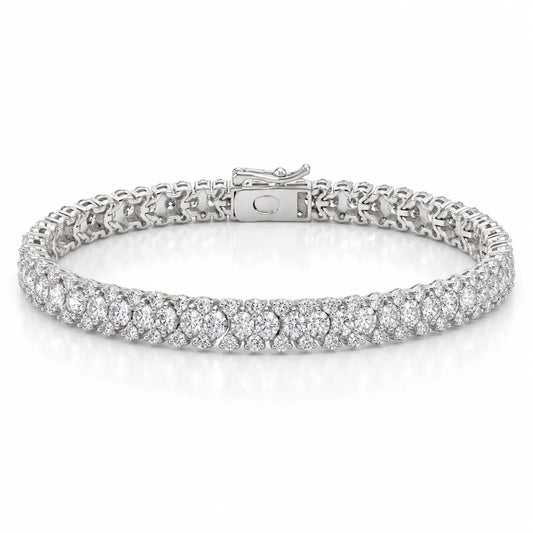 Royal Garland Lab-Grown Diamond Tennis Bracelet in 18K White Gold - White Gold