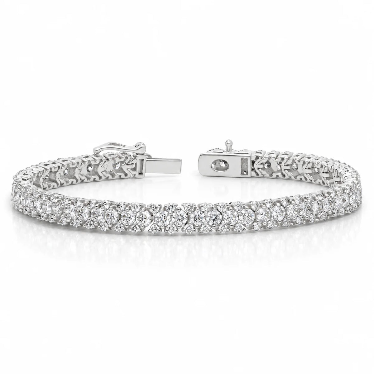 Royal Garland Lab-Grown Diamond Tennis Bracelet in 18K White Gold - White Gold