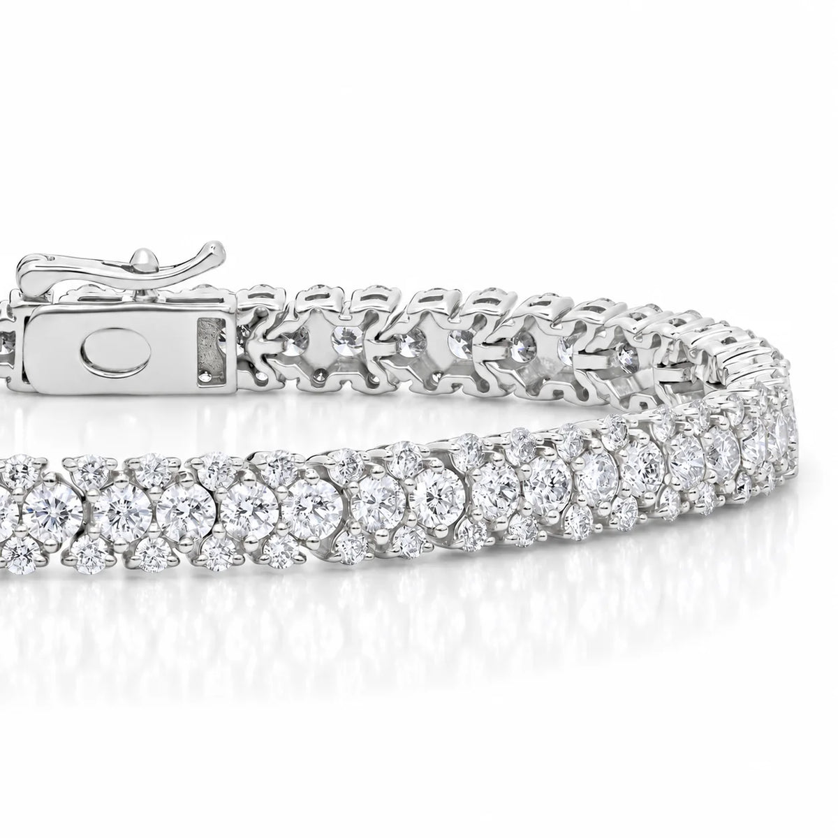 Royal Garland Lab-Grown Diamond Tennis Bracelet in 18K White Gold - White Gold