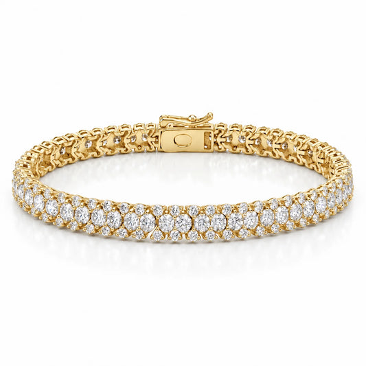 Royal Garland Lab-Grown Diamond Tennis Bracelet in 18K White Gold - Yellow Gold