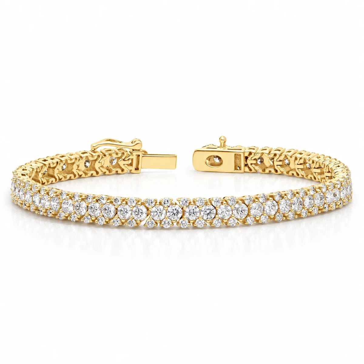 Royal Garland Lab-Grown Diamond Tennis Bracelet in 18K White Gold - Yellow Gold