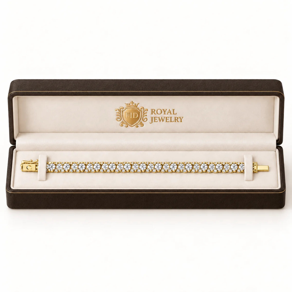 Royal Garland Lab-Grown Diamond Tennis Bracelet in 18K White Gold - Yellow Gold