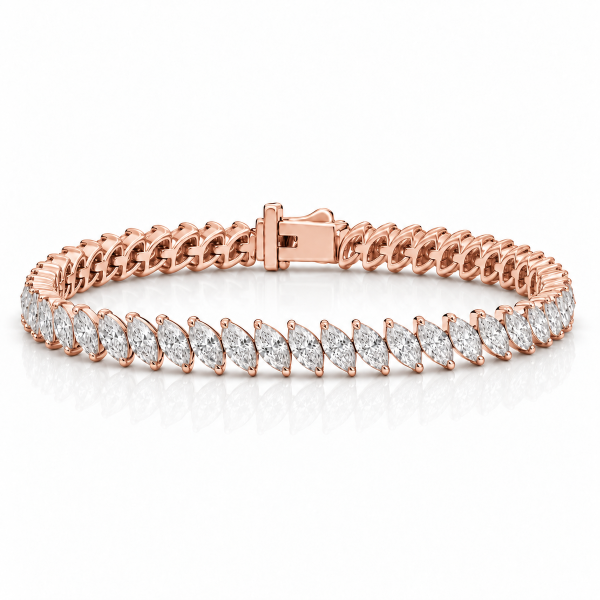 Royal Marquise Lab-Grown Diamond Tennis Bracelet - Rose Gold
