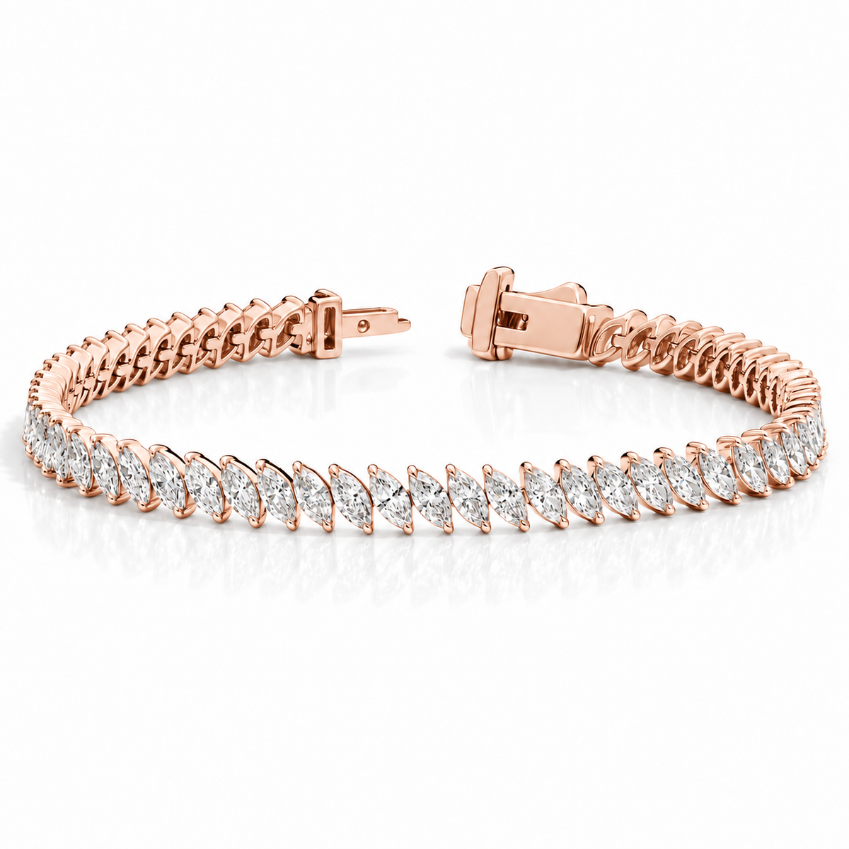Royal Marquise Lab-Grown Diamond Tennis Bracelet - Rose Gold