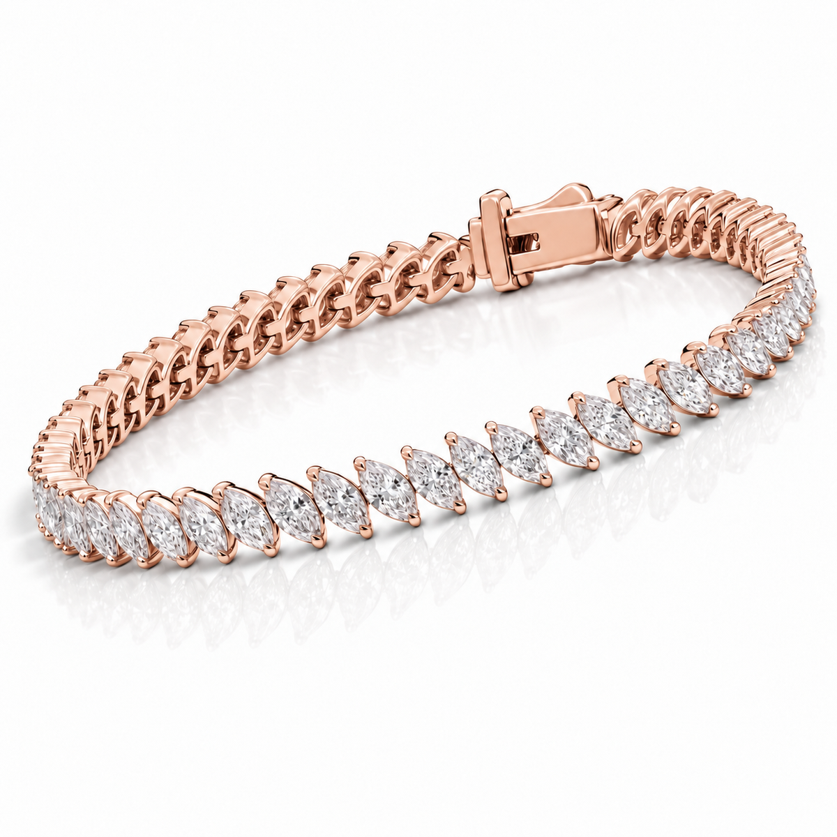 Royal Marquise Lab-Grown Diamond Tennis Bracelet - Rose Gold