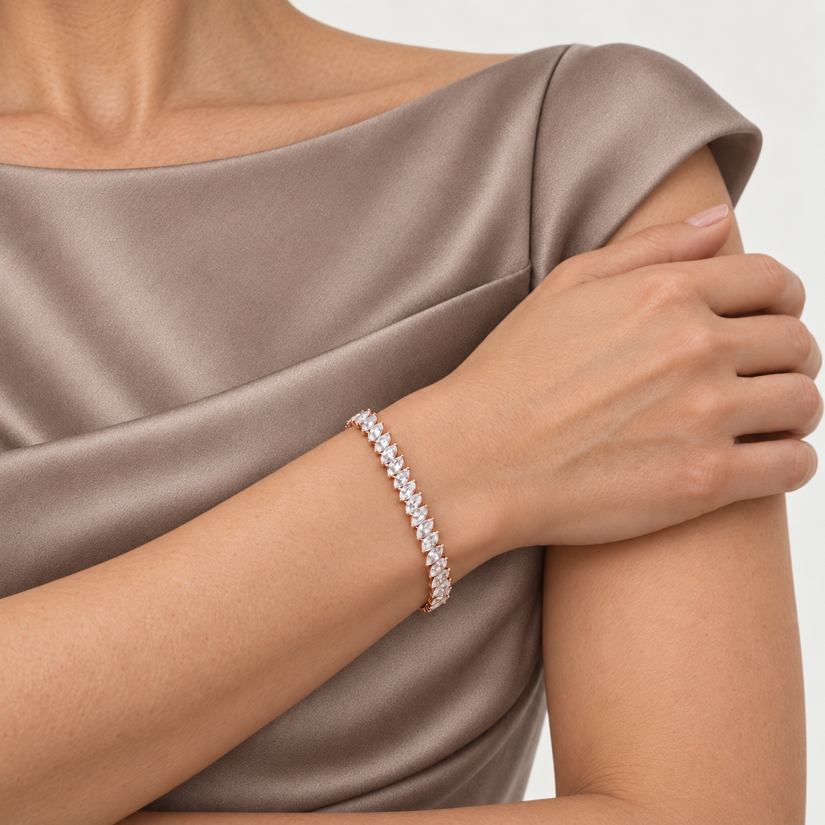 Royal Marquise Lab-Grown Diamond Tennis Bracelet - Rose Gold