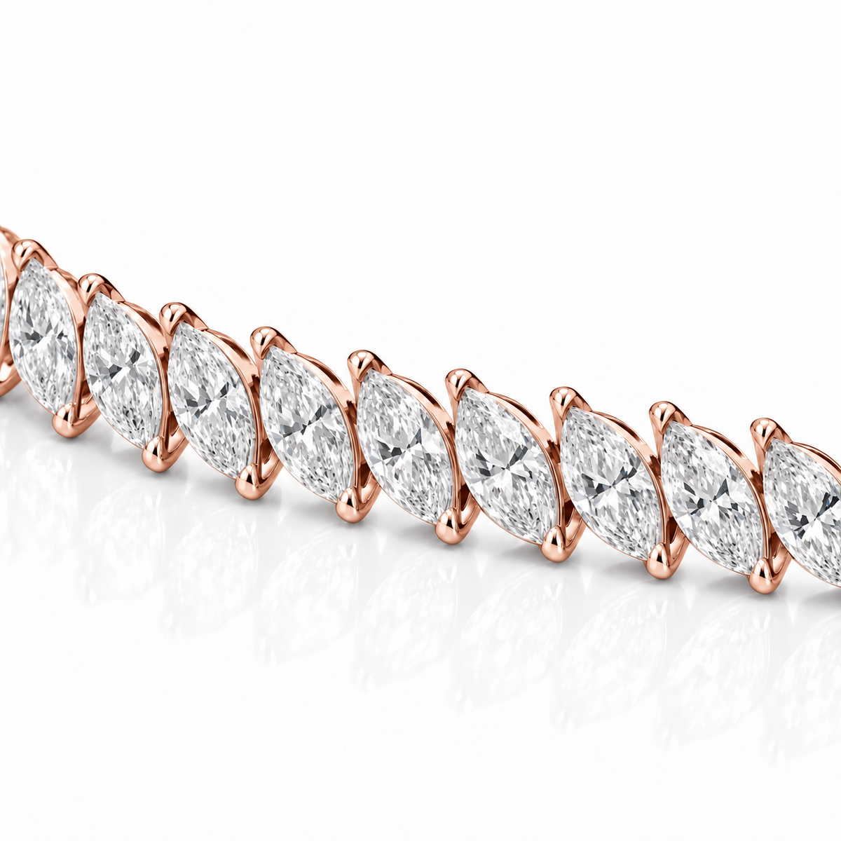 Royal Marquise Lab-Grown Diamond Tennis Bracelet - Rose Gold