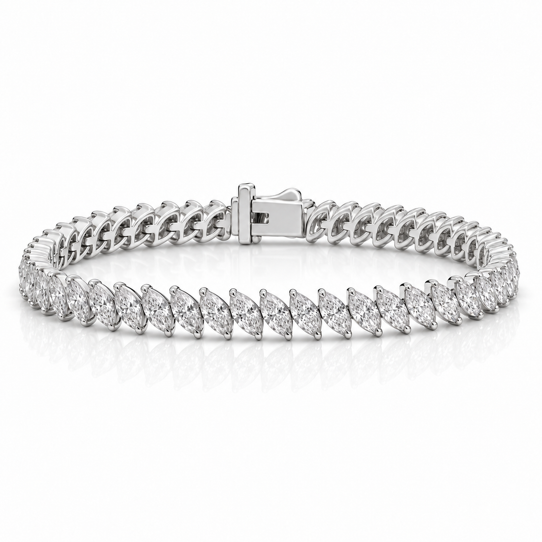 Royal Marquise Lab-Grown Diamond Tennis Bracelet - White Gold