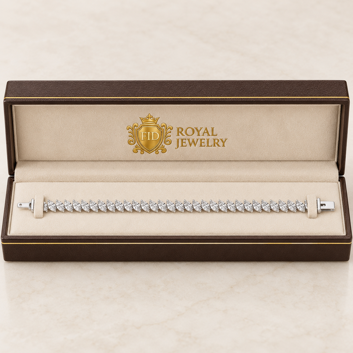 Royal Marquise Lab-Grown Diamond Tennis Bracelet - White Gold