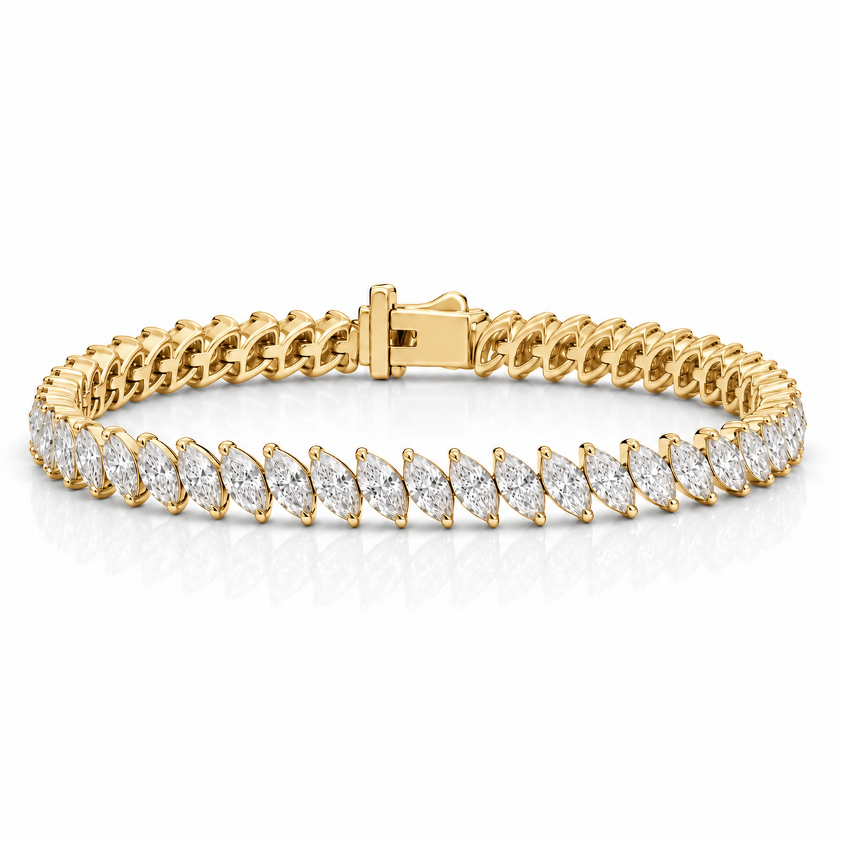 Royal Marquise Lab-Grown Diamond Tennis Bracelet - Yellow Gold