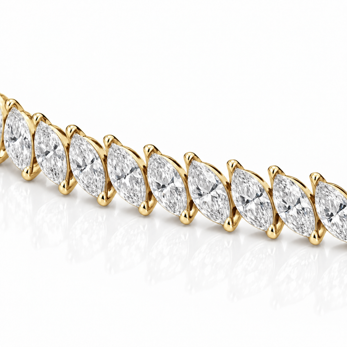 Royal Marquise Lab-Grown Diamond Tennis Bracelet - Yellow Gold