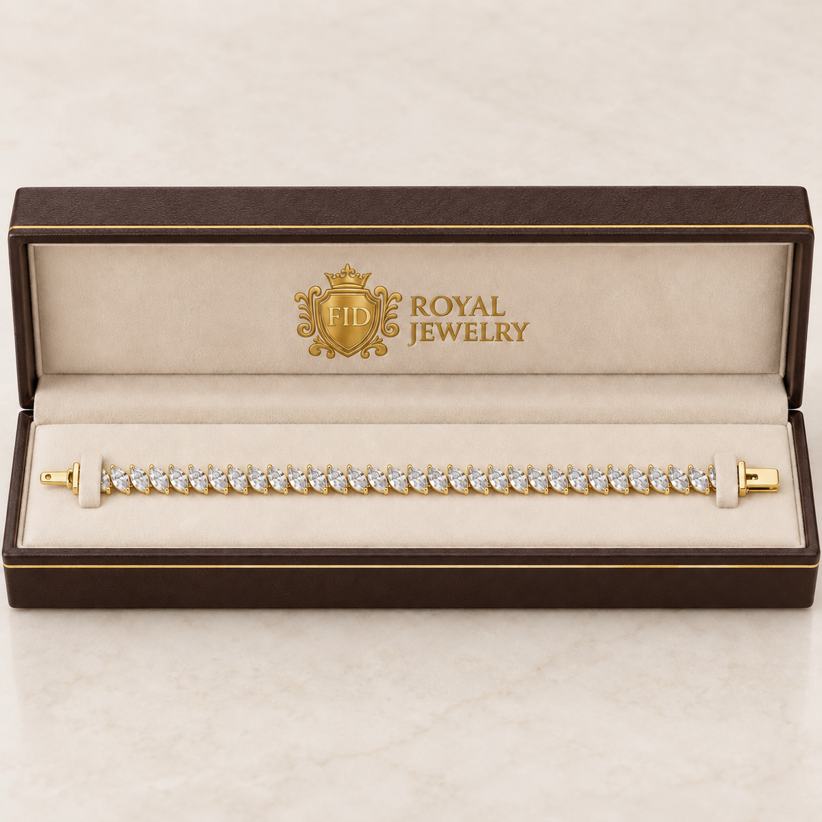Royal Marquise Lab-Grown Diamond Tennis Bracelet - Yellow Gold