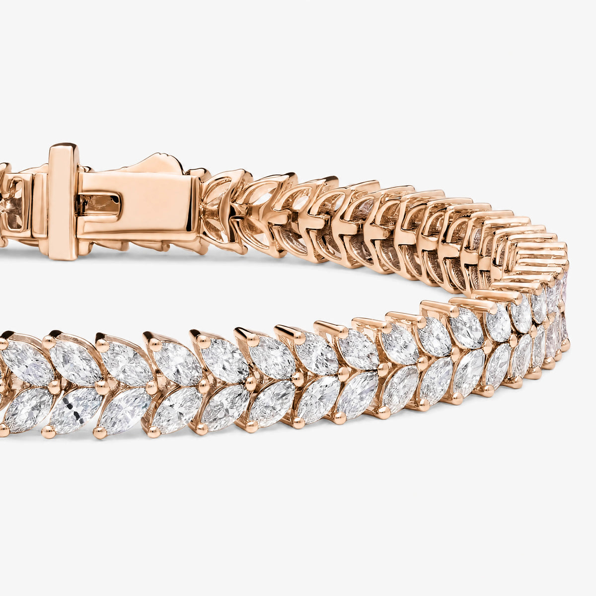 Laurel Double Row Marquise Lab-Grown Diamond Tennis Bracelet - Rose Gold